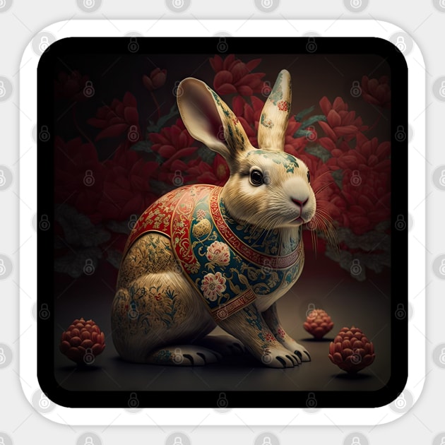 Chinese New Year - Year of the Rabbit v6 (no text) Sticker by AI-datamancer